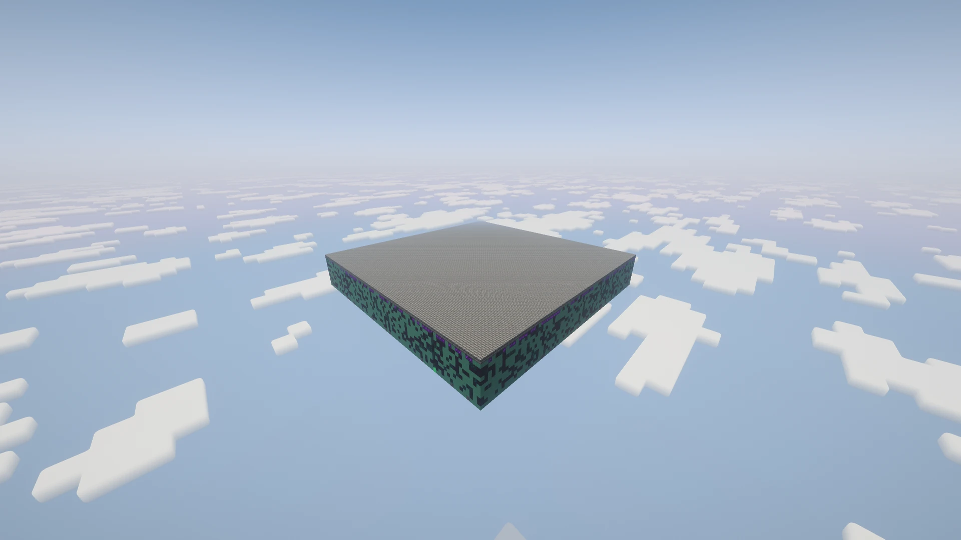 A distant side view of the Abyss maze showing its wall height and materials