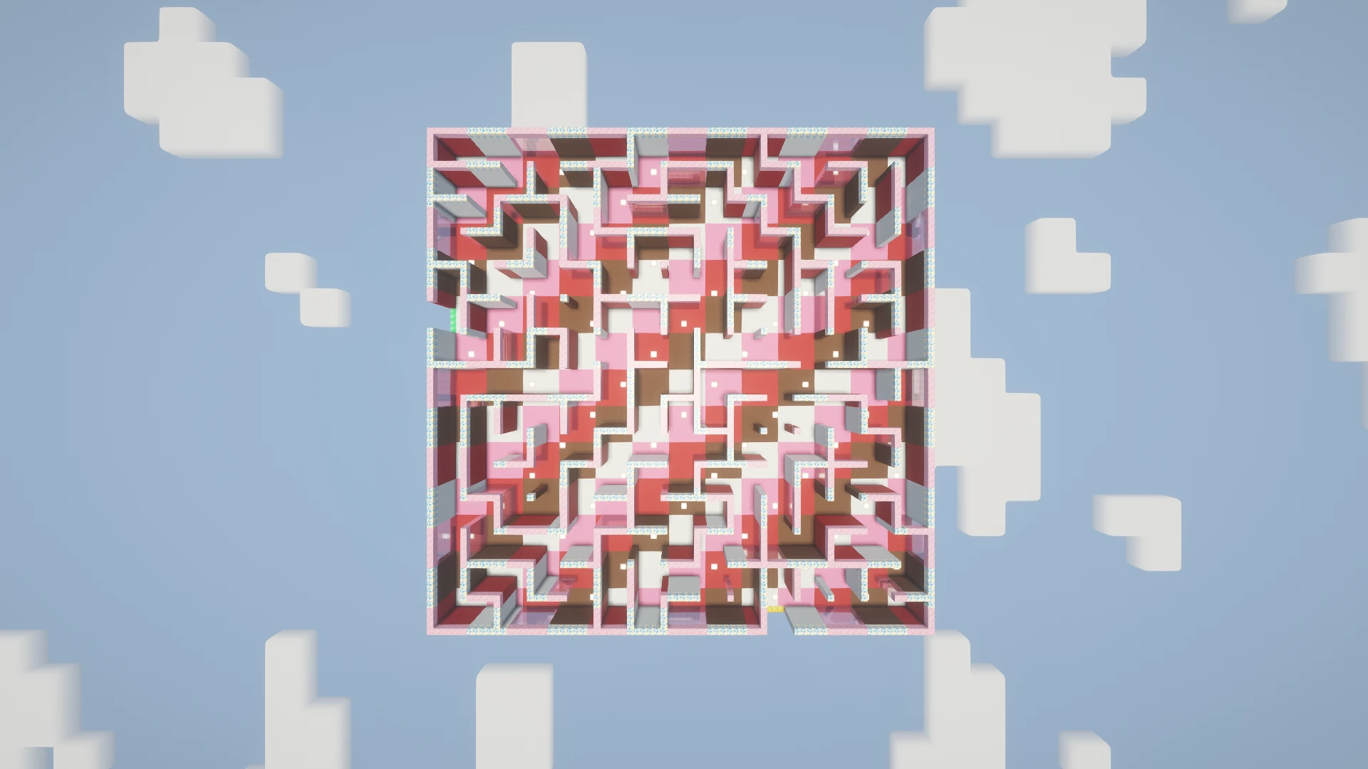 The complete Candy maze viewed directly from above