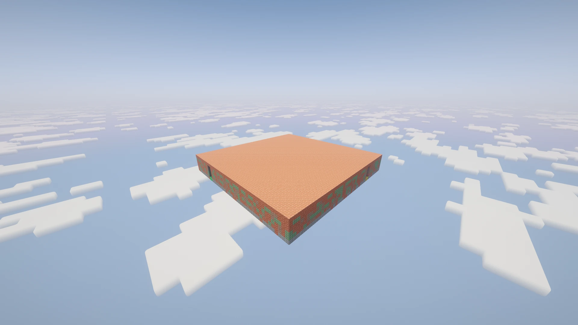 A distant side view of the Copper maze showing its wall height and materials