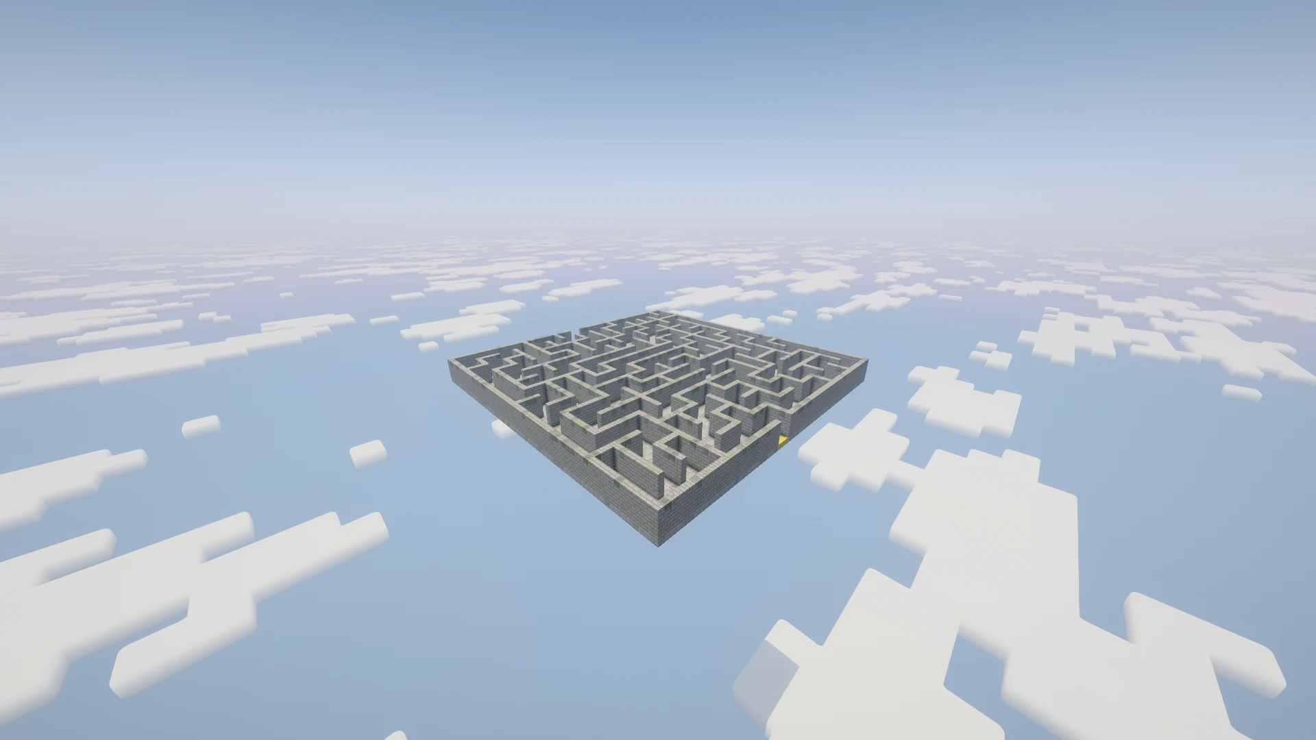 A distant side view of the Default maze showing its wall height and materials