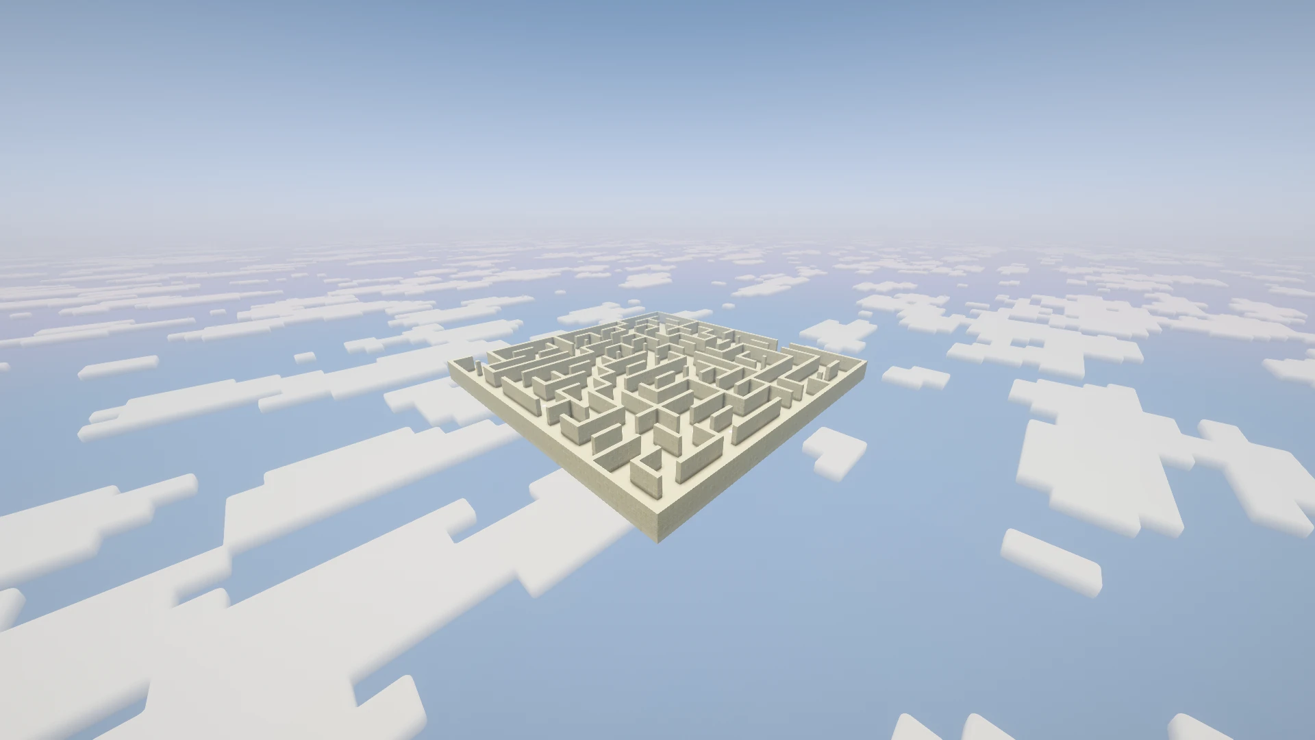 A distant side view of the Desert maze showing its wall height and materials