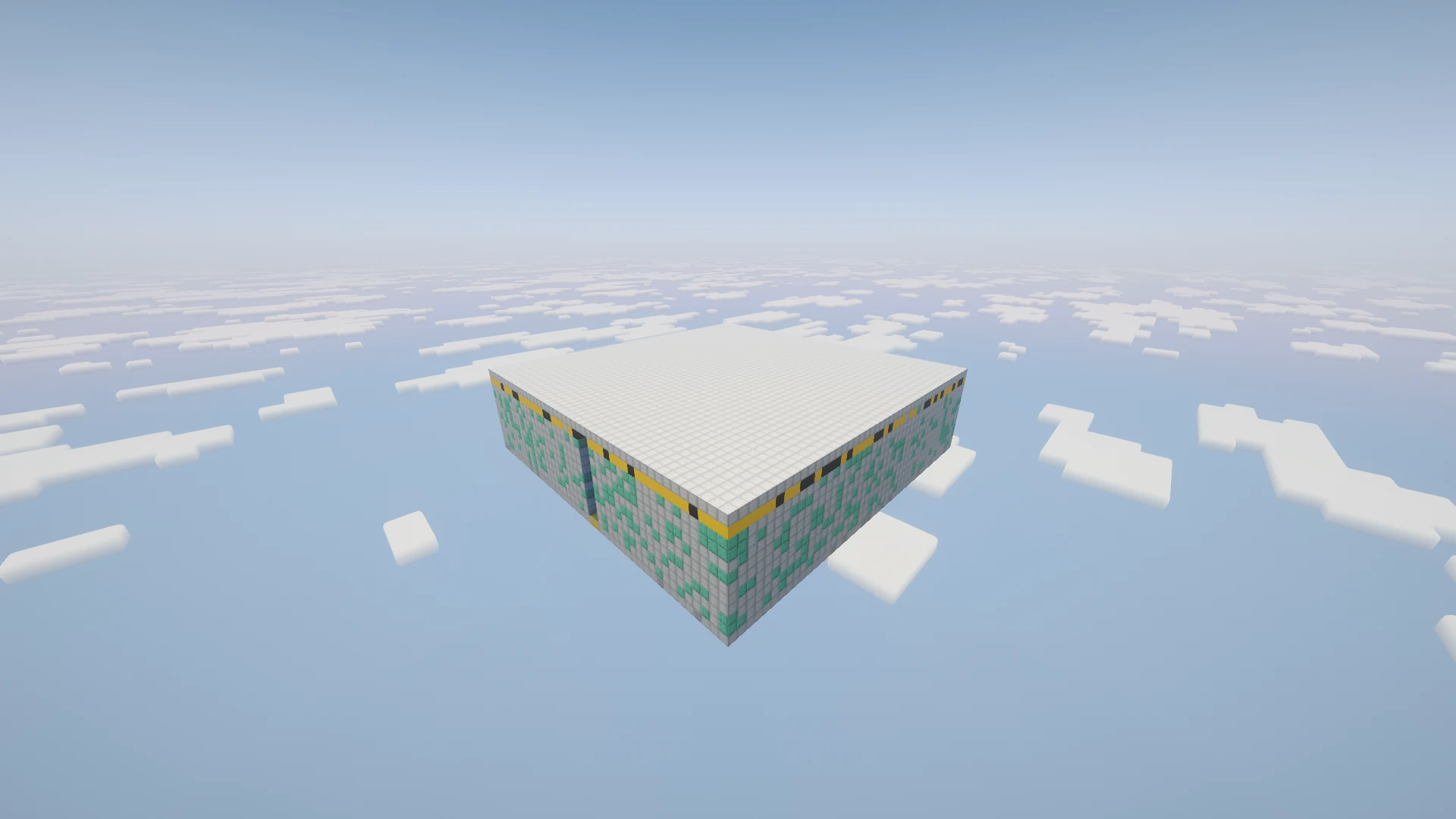 A distant side view of the Factory maze showing its wall height and materials