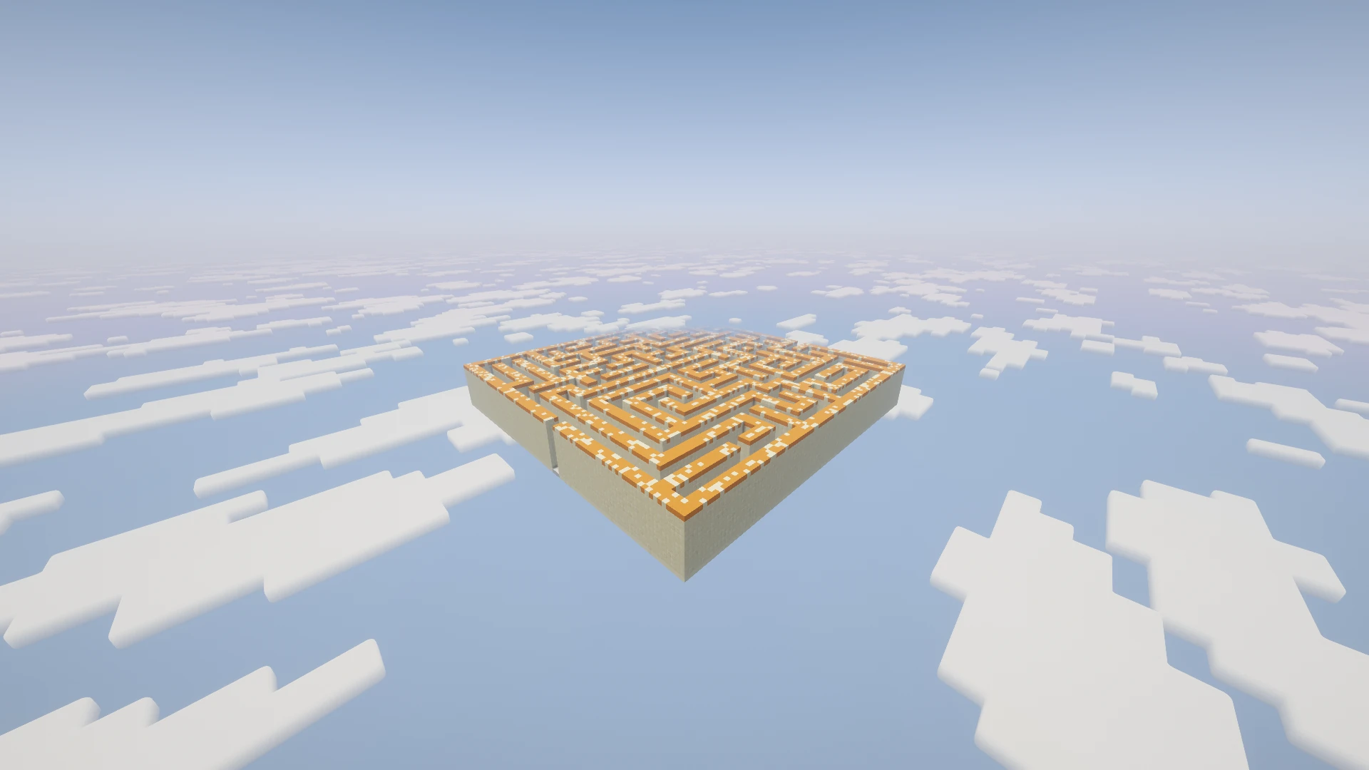 A distant side view of the Gladiator maze showing its wall height and materials