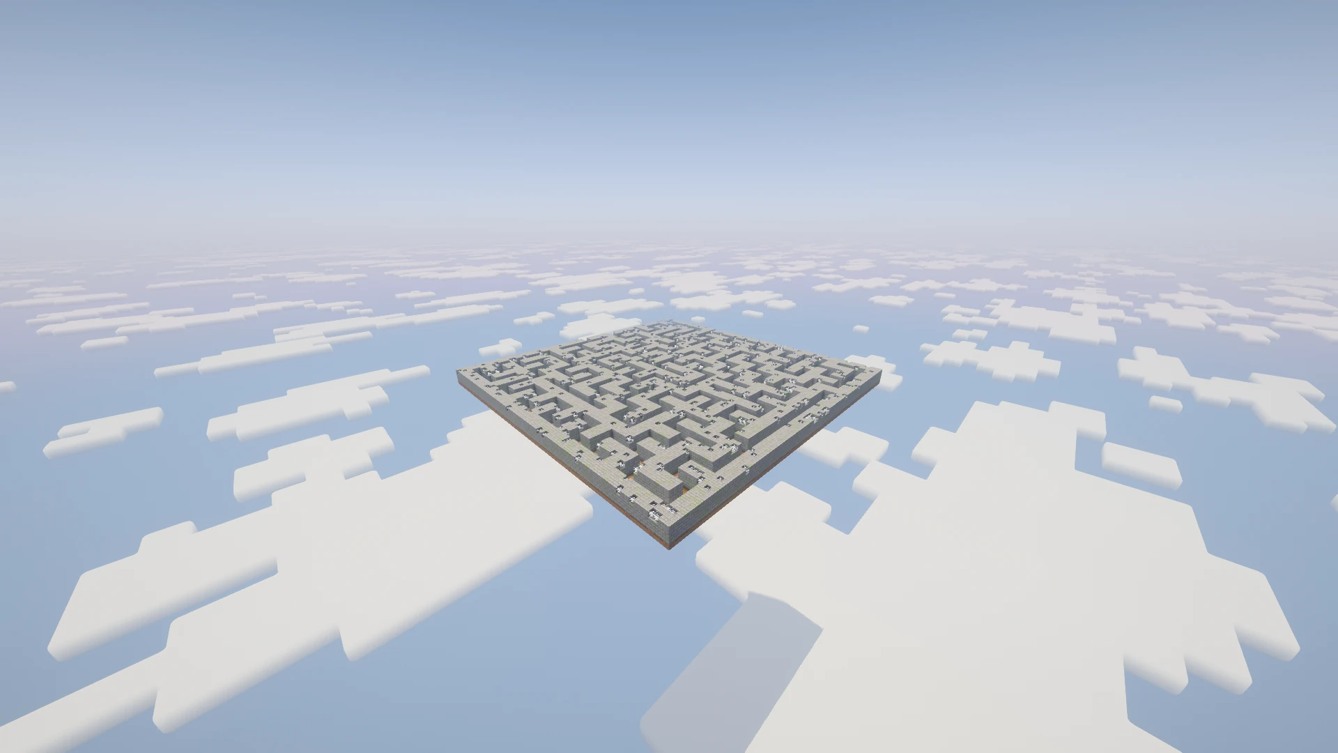 A distant side view of the Graveyard maze showing its wall height and materials