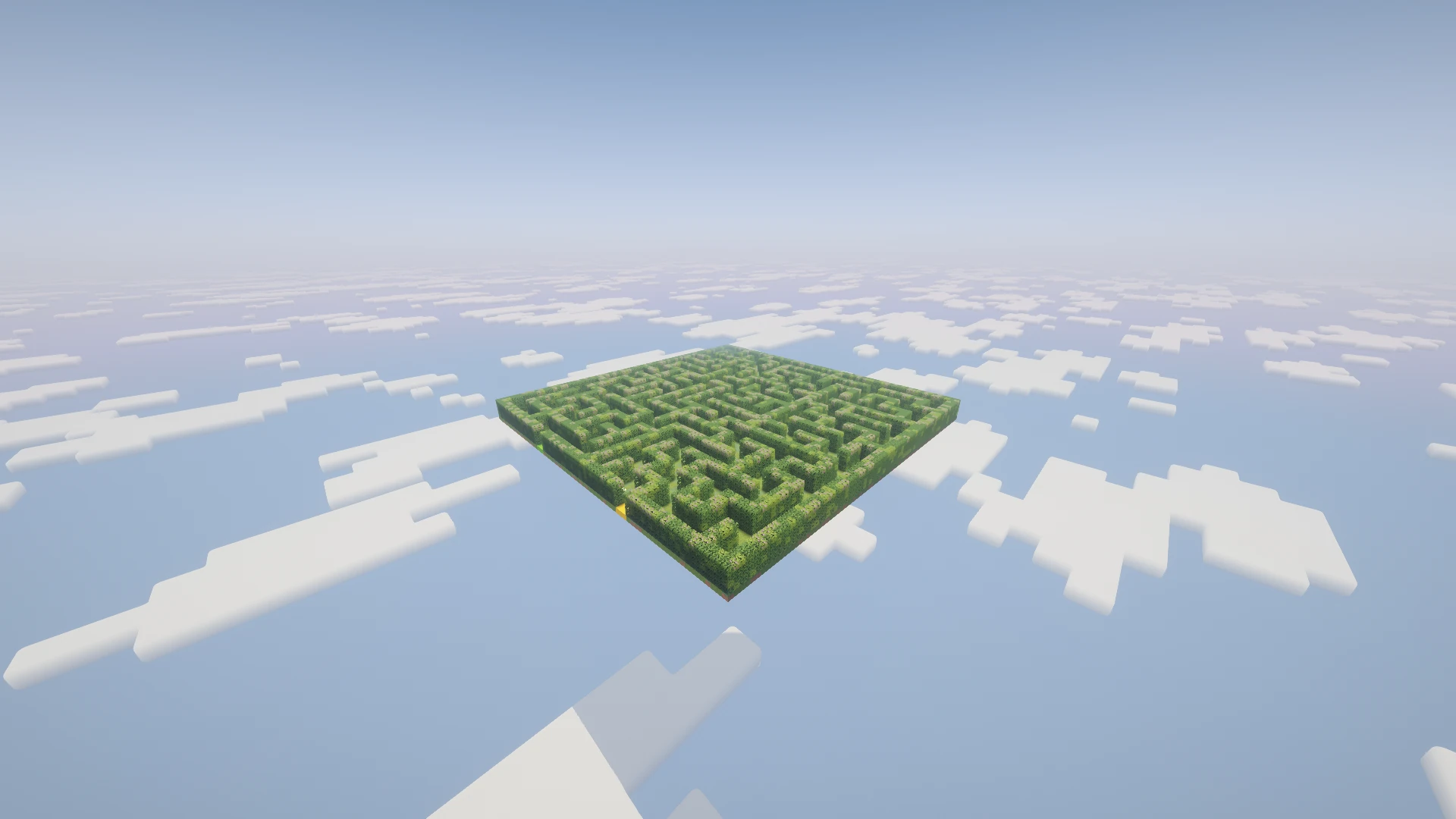 A distant side view of the Hedge maze showing its wall height and materials