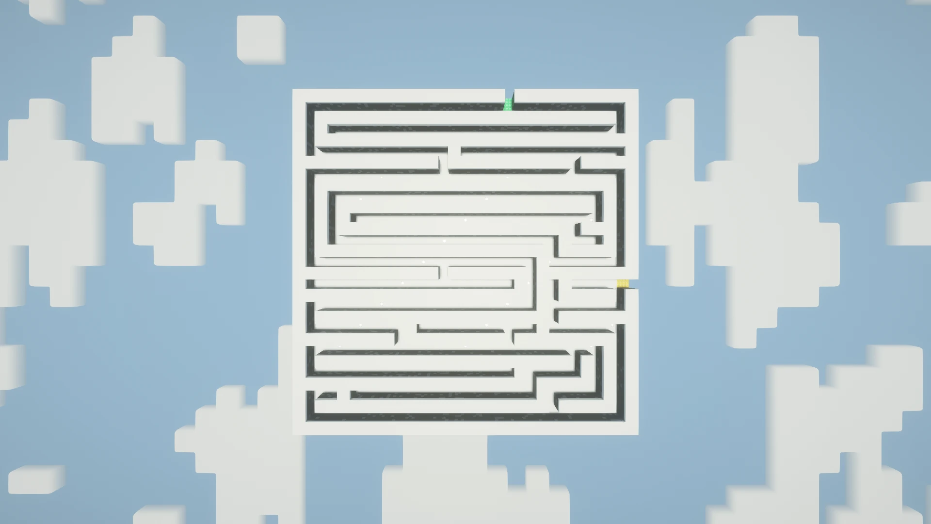 The complete Monochrome maze viewed directly from above