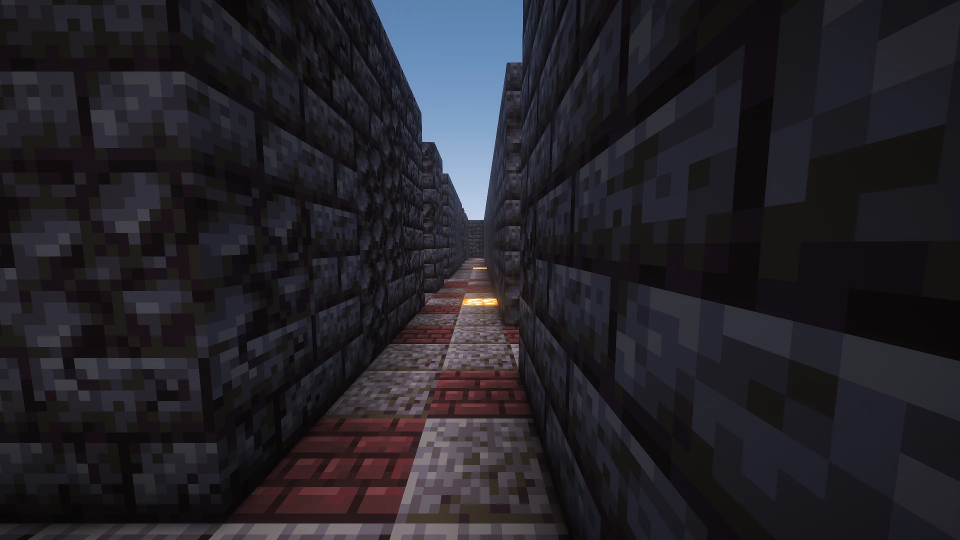Inside the Nether maze, at corridor level