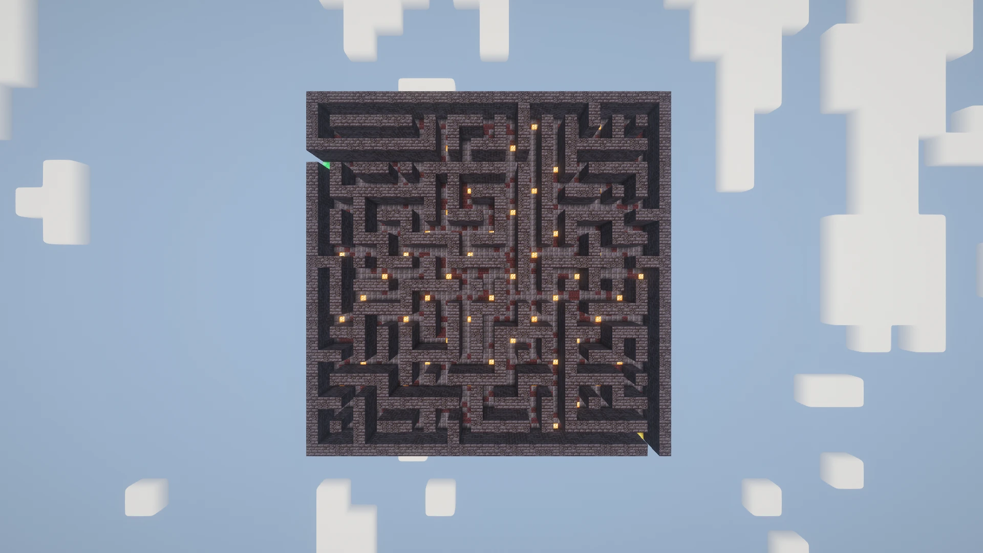 The complete Nether maze viewed directly from above