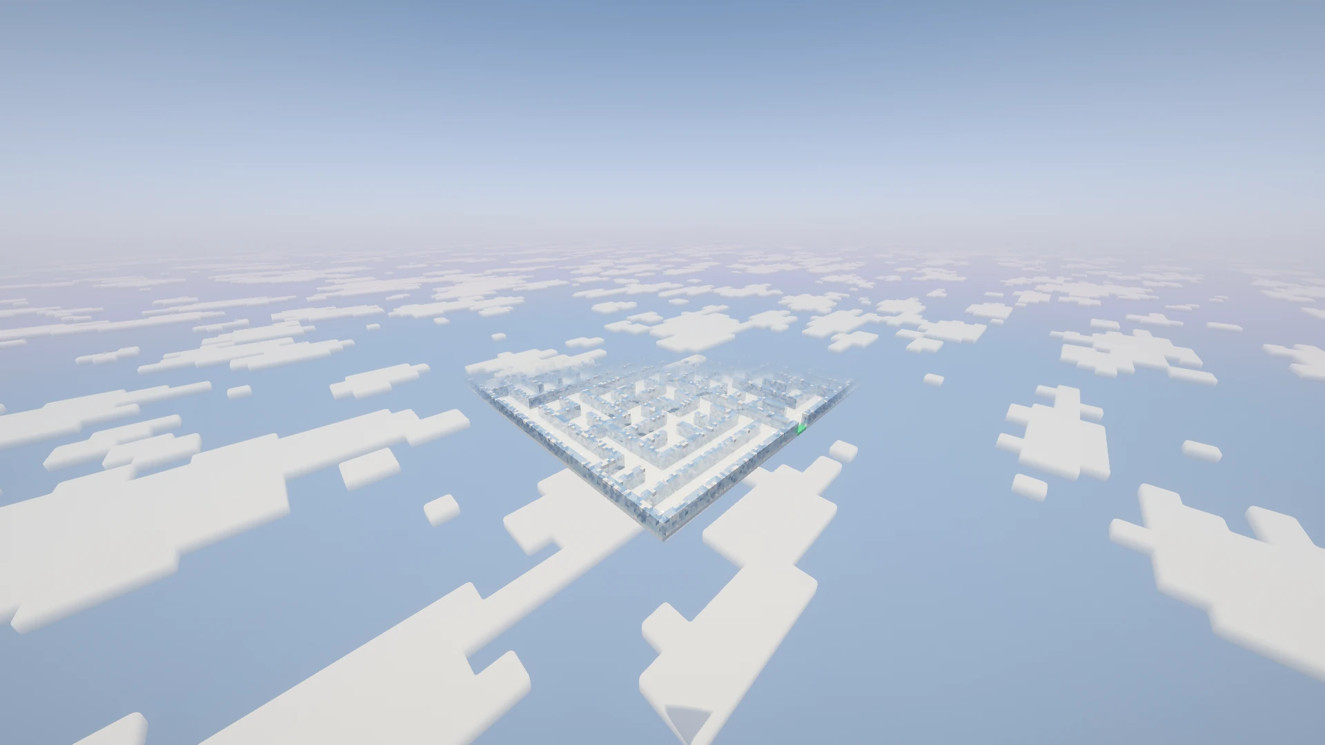A distant side view of the Sky maze showing its wall height and materials