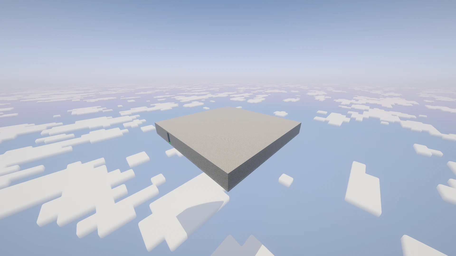 A distant side view of the Temple maze showing its wall height and materials