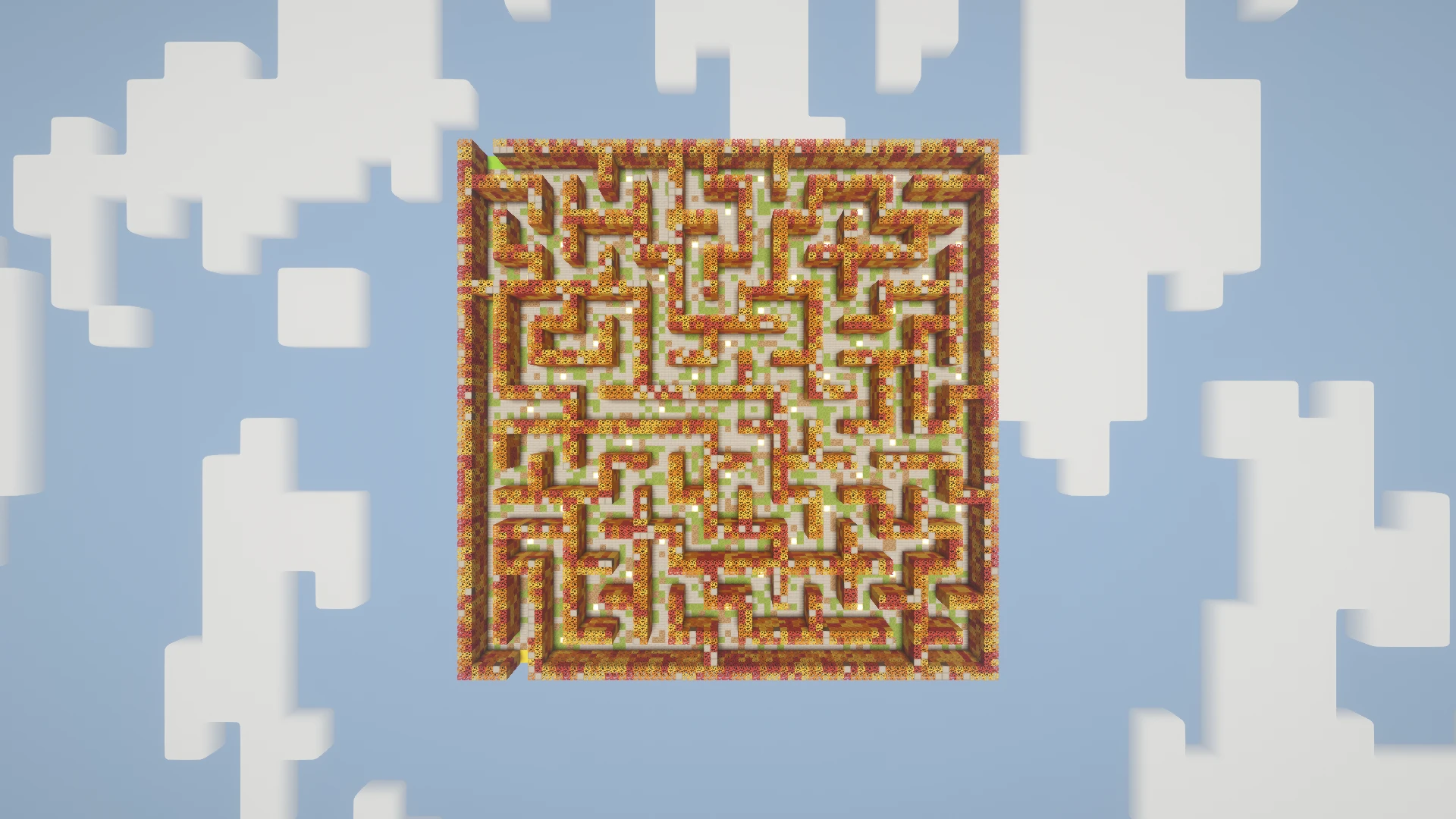 The complete Wilderness maze viewed directly from above